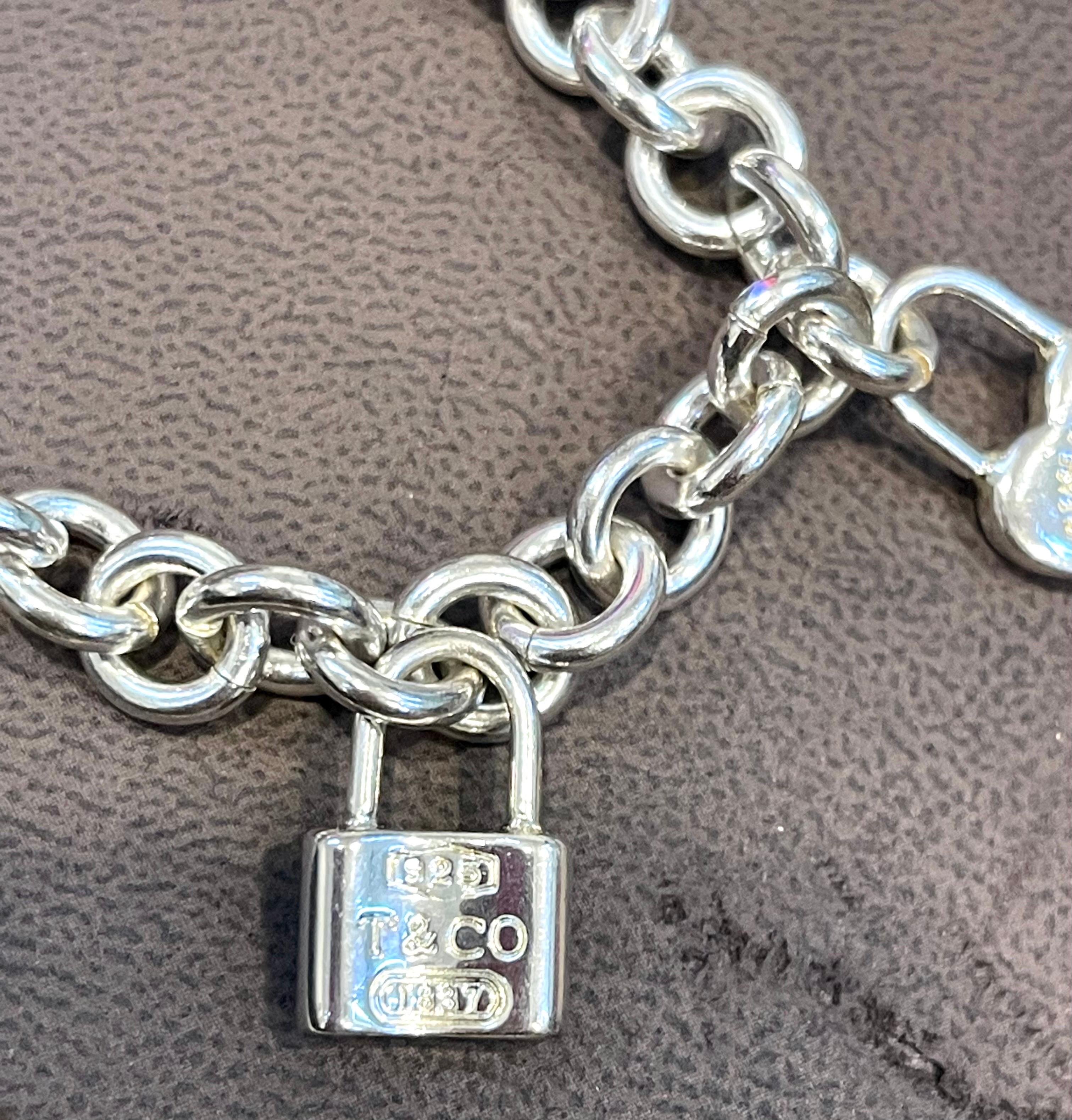 Tiffany & Co. Sterling Silver Heart Tag Lock & Bag Charm Bracelet Tiffany & Co. 2