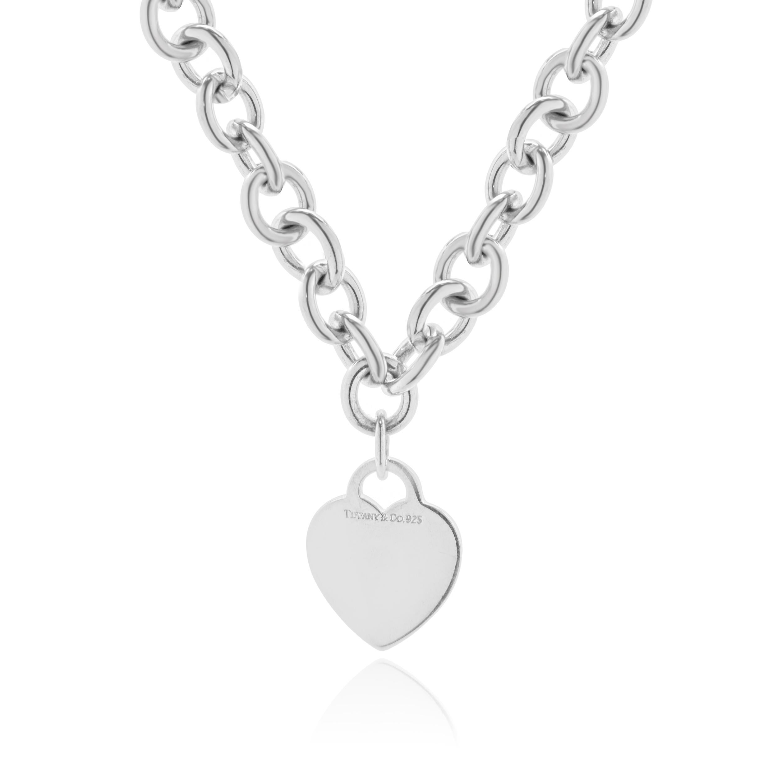 Designer: Tiffany & Co. 
Material: sterling silver
Dimensions: necklace measures 15.75-inches in length
Weight: 68.01 grams
