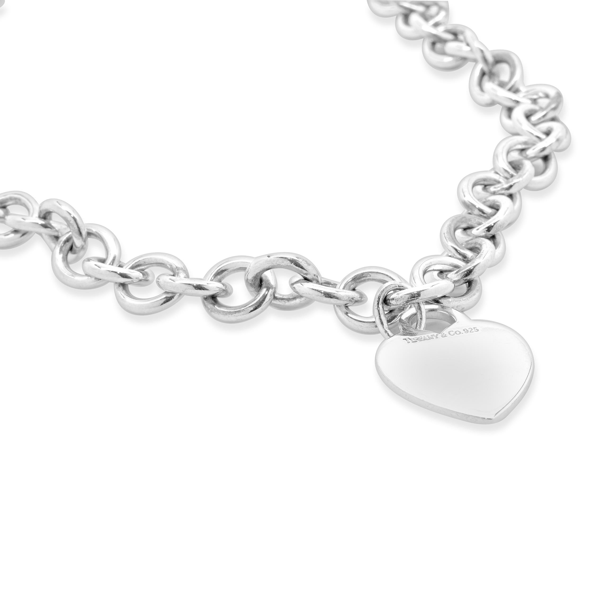 Tiffany & Co. Sterling Silver Heart Tag Necklace In Excellent Condition For Sale In Scottsdale, AZ