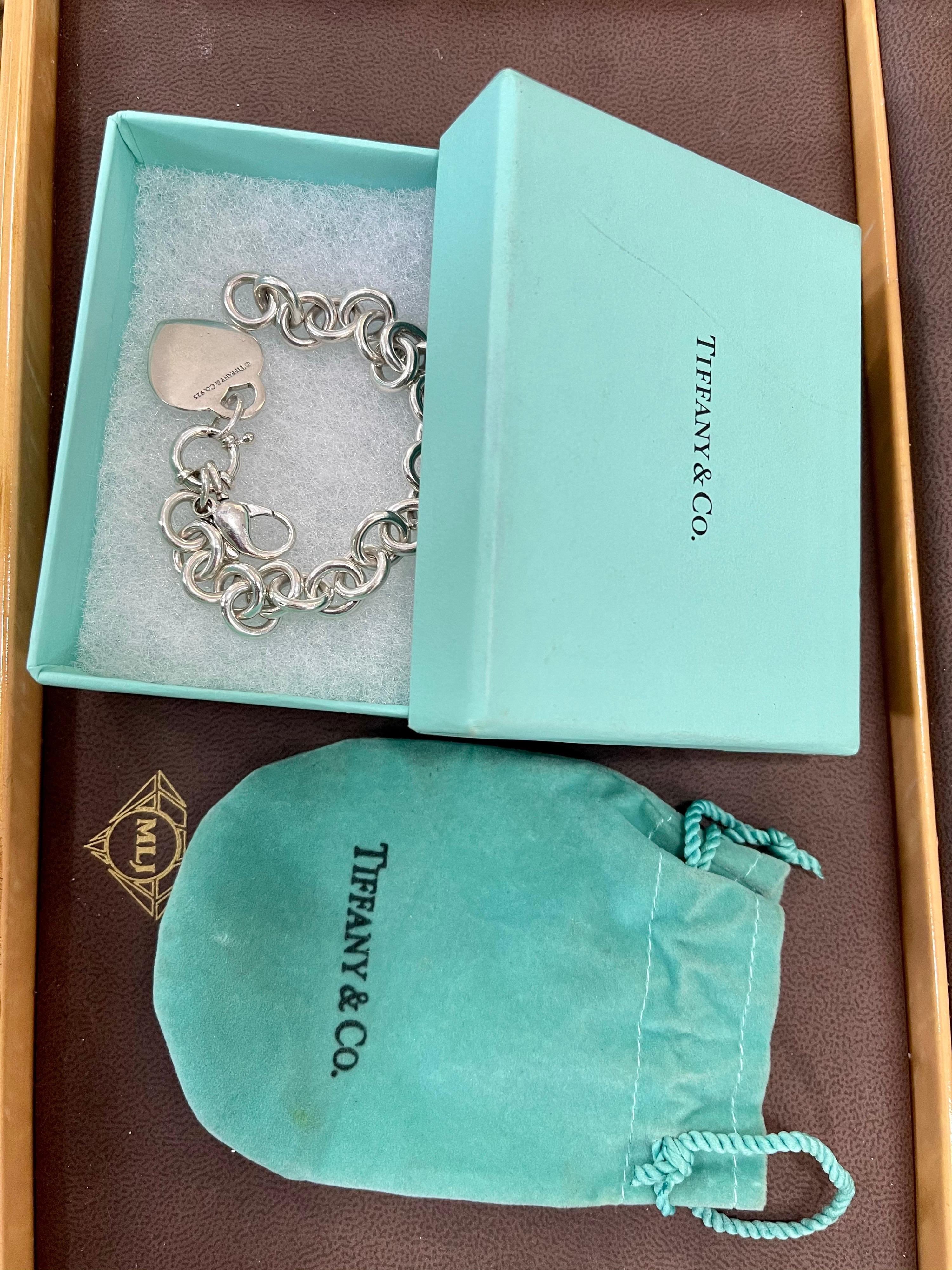 Tiffany & Co. Sterling Silver Heart Tag Toggle Charm Bracelet Tiffany & Co. Box 3