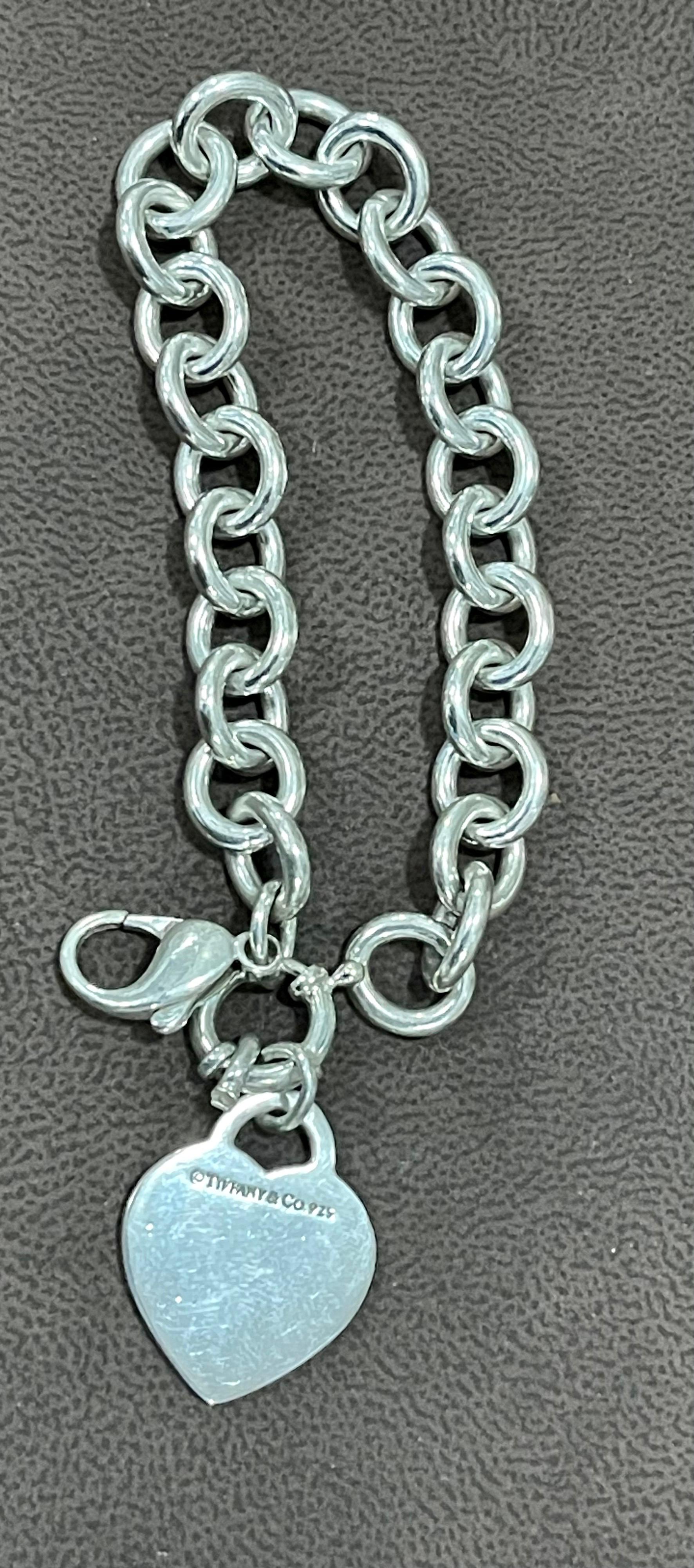 silver heart bracelet tiffany