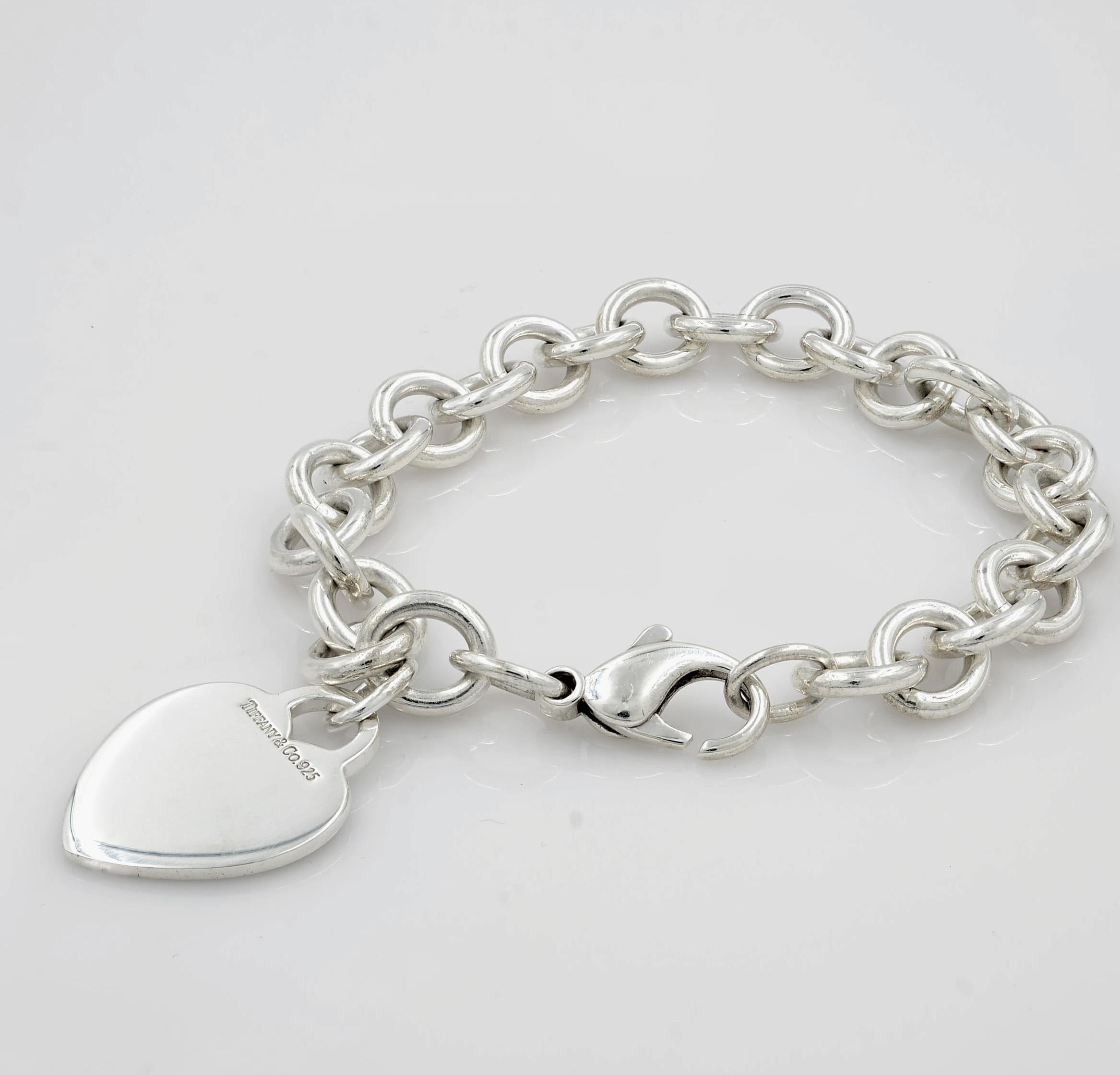 Modern Tiffany & Co. Sterling Silver Heart Tag Toggle Charm Bracelet