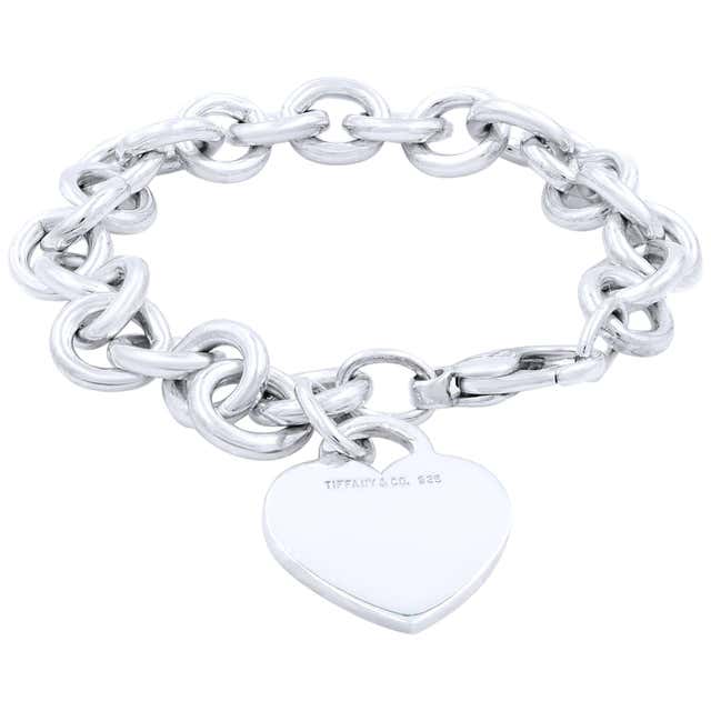 Tiffany and Co. Sterling Silver Heart Tag Toggle Charm Bracelet at ...