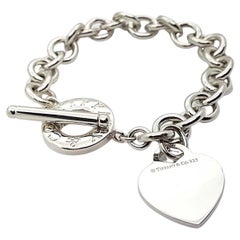 Tiffany & Co. Sterling Silver Heart Tag Toggle Charm Bracelet Tiffany & Co. Box
