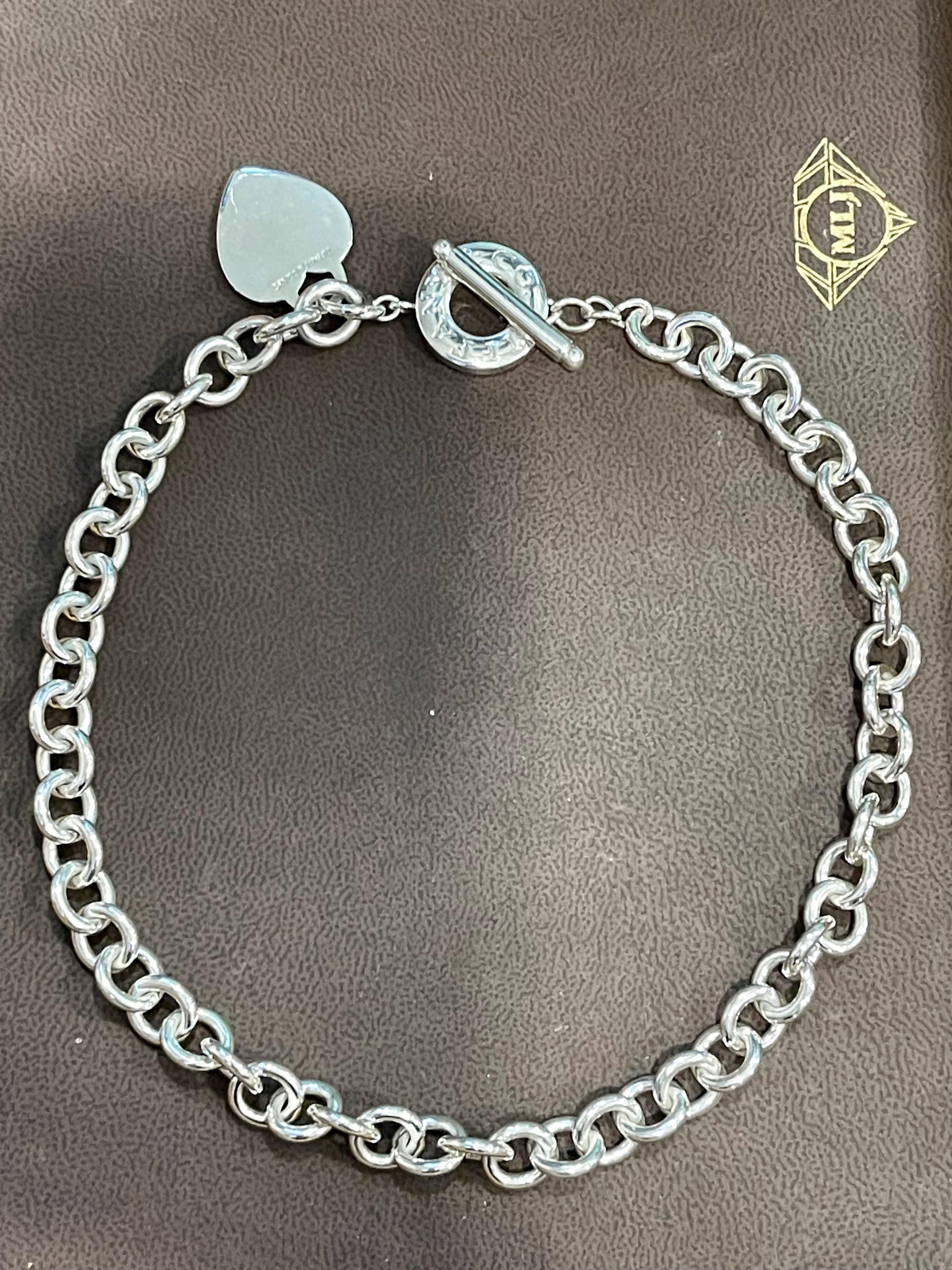 Tiffany & Co. Sterling Silver Heart Tag Toggle Charm Necklace Tiffany & Co. Box In Excellent Condition In New York, NY
