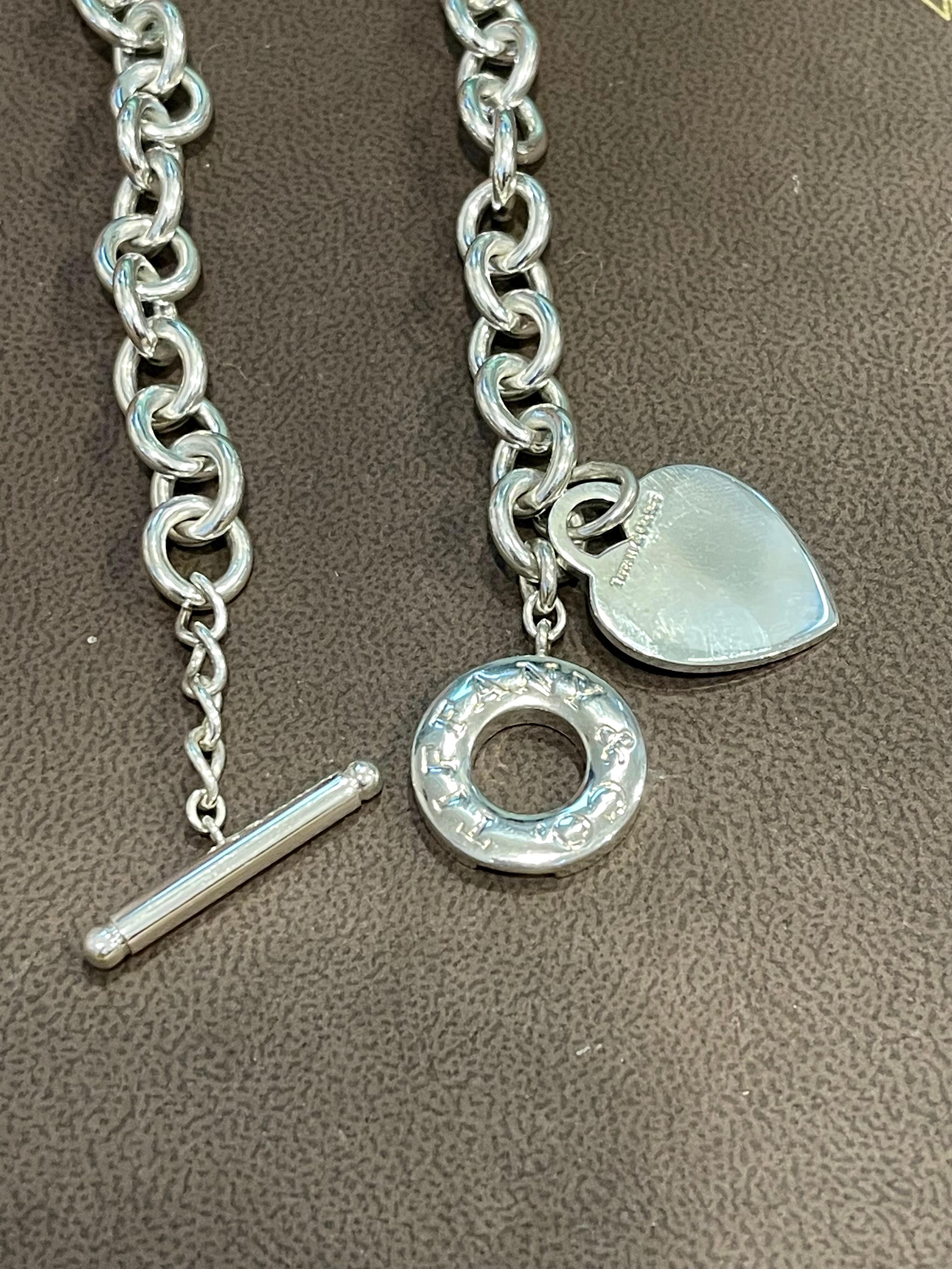 Tiffany & Co. Sterling Silver Heart Tag Toggle Charm Necklace Tiffany & Co. Box 2