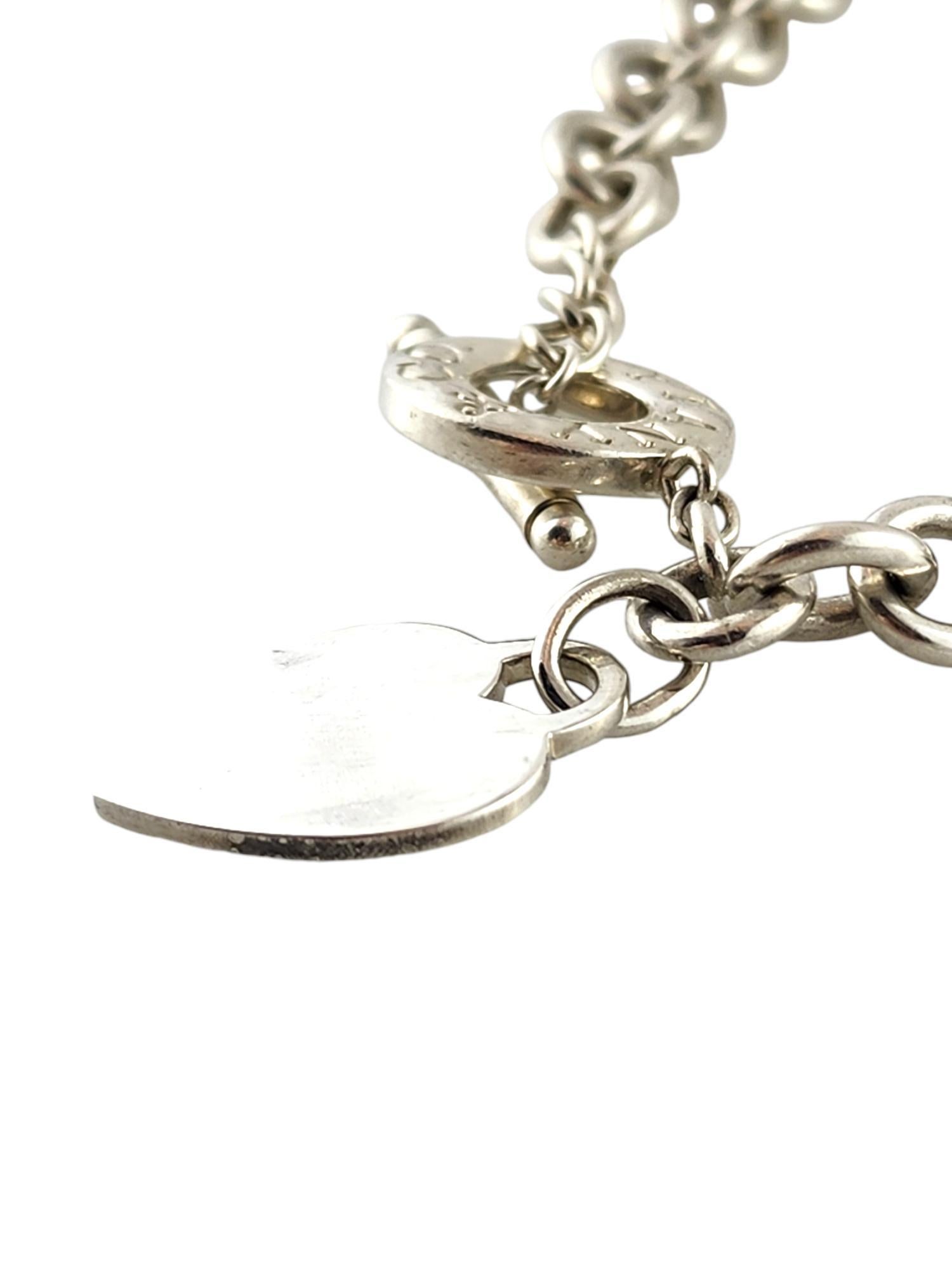 Tiffany & Co Sterling Silver Heart Tag Toggle Necklace #18943 In Good Condition In Washington Depot, CT