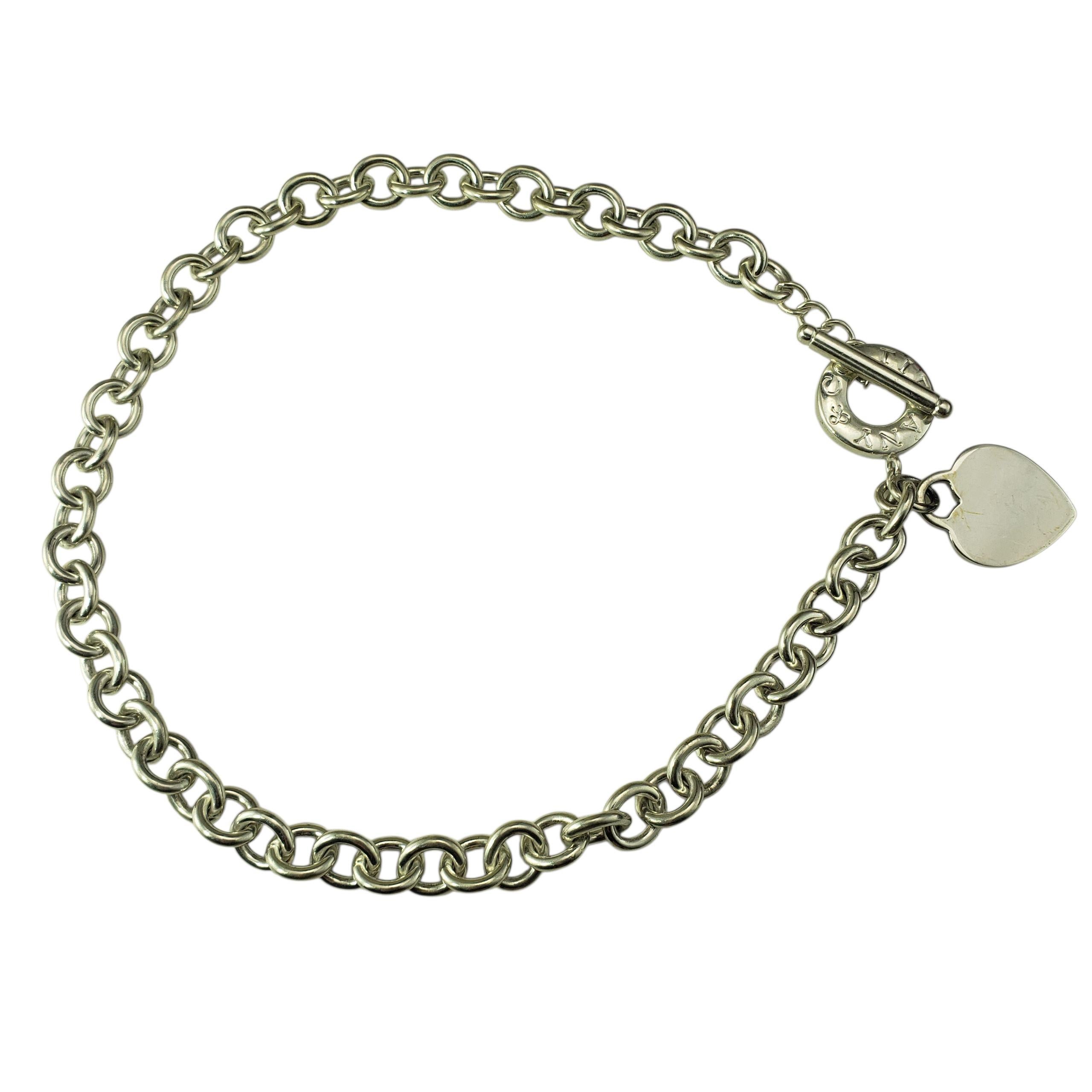 Tiffany & Co. Sterling Silber Herz Tag Toggle Halskette #22284 im Zustand „Gut“ im Angebot in Washington Depot, CT
