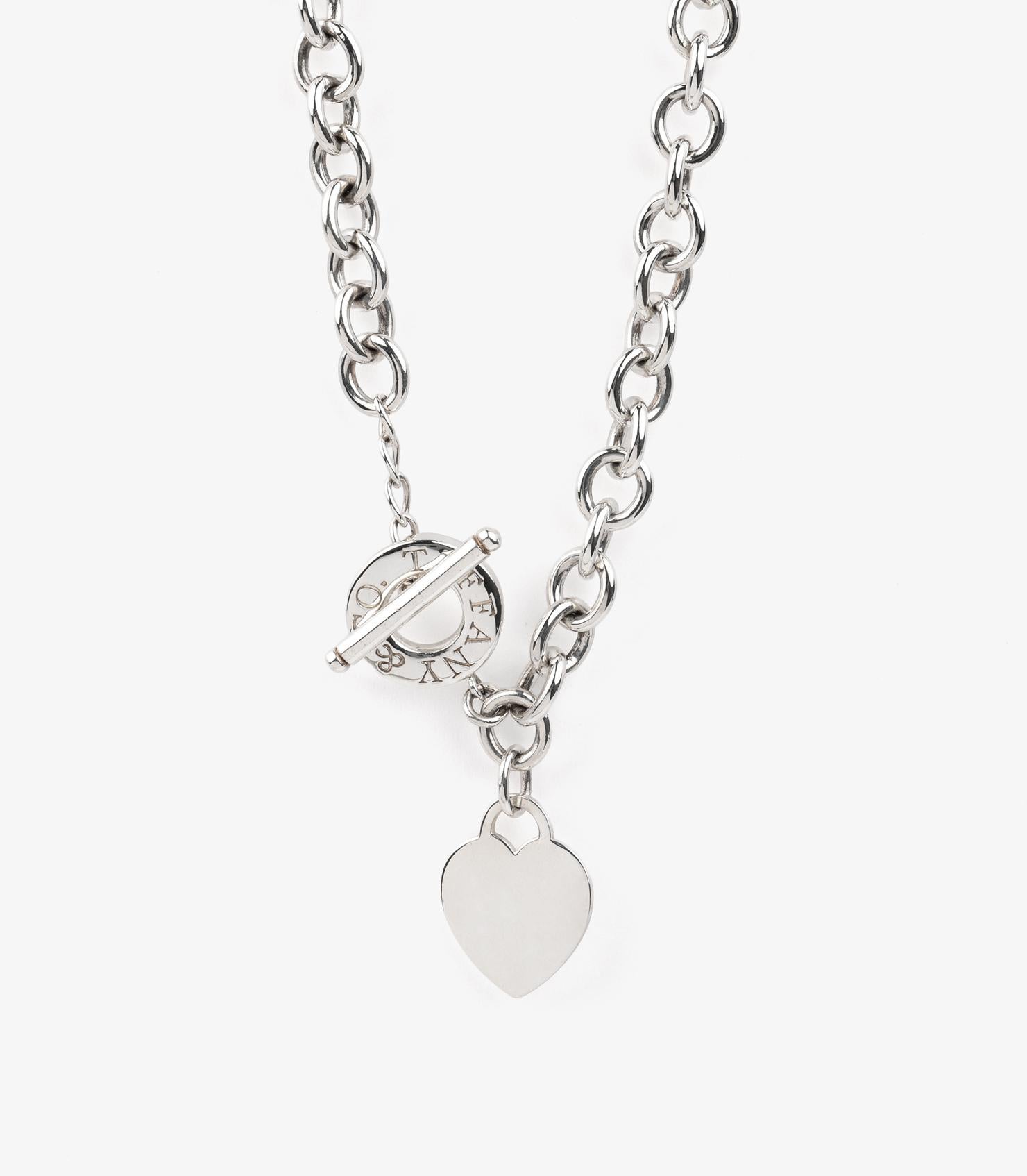 Tiffany & Co. Collana con tag a forma di cuore in argento sterling