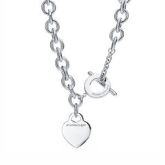 Tiffany & Co. Sterling Silver Heart Toggle Choker Necklace