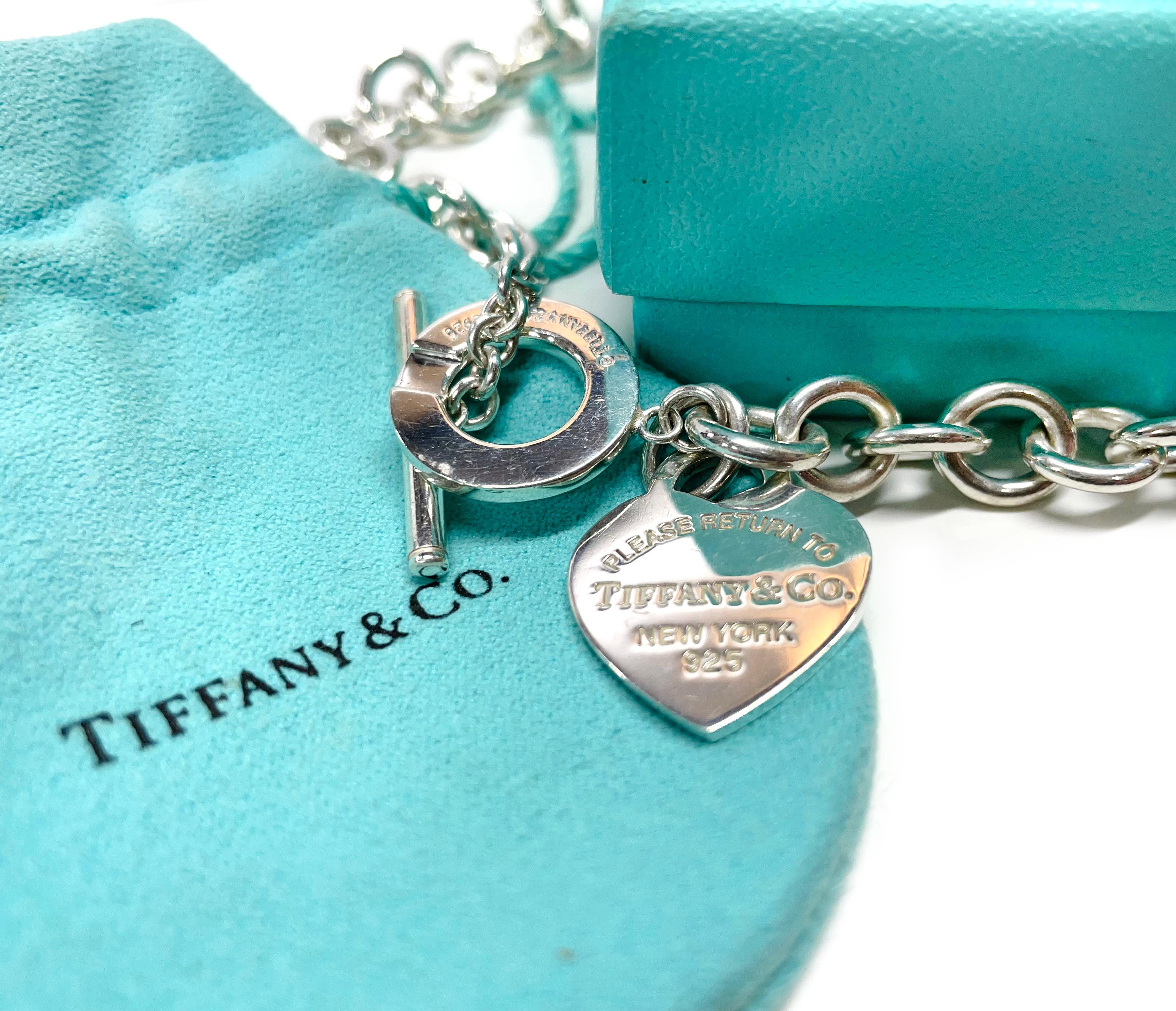Tiffany and Co. Sterling Silver Heart Toggle Choker Necklace at 1stDibs