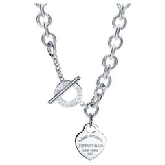 Tiffany & Co. Sterling Silber Herz Toggle Choker Halskette