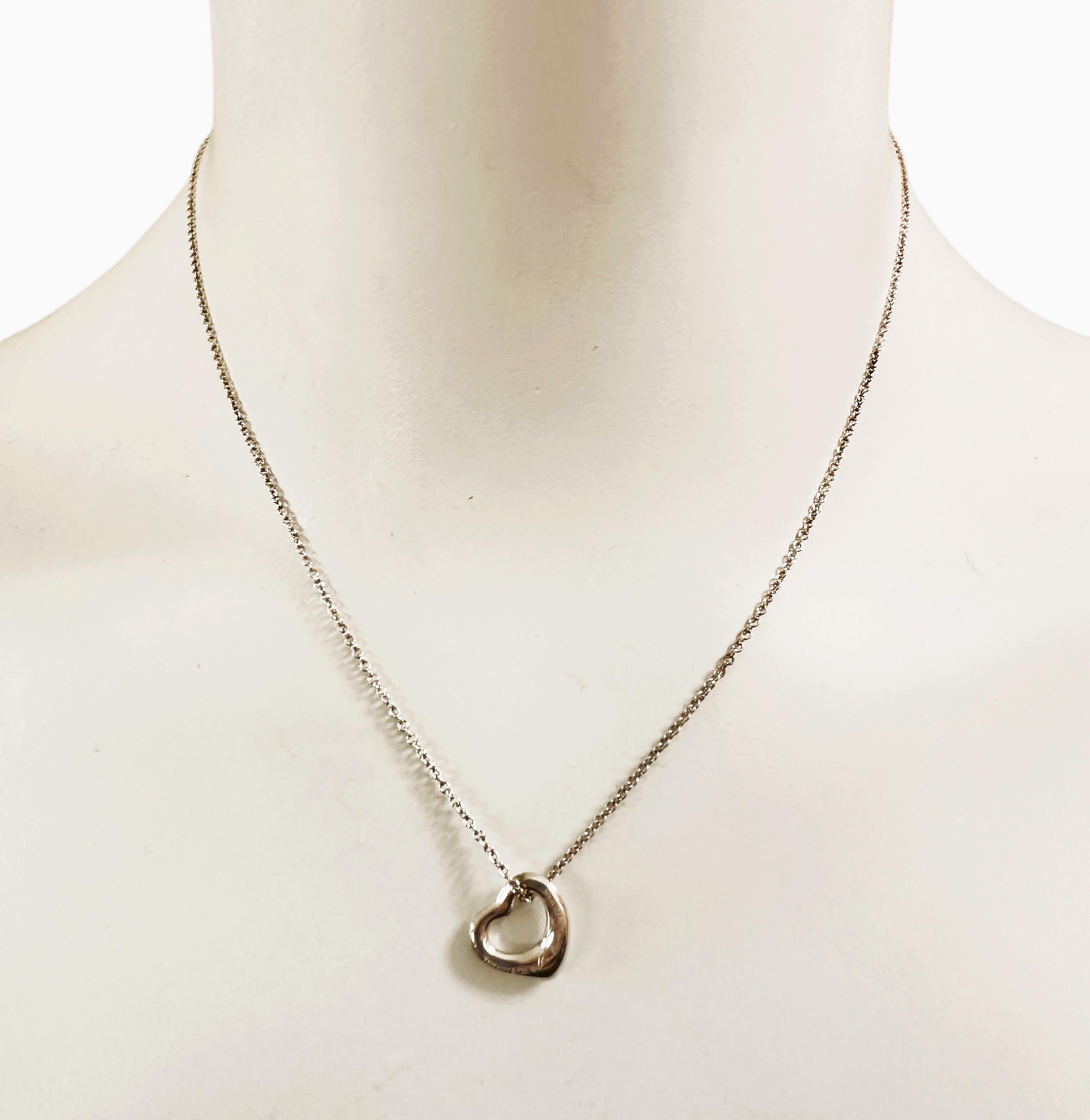 This is just a beautiful Tiffany necklace.  The sterling silver just glows on it.  It is pre-owned and in excellent condition.  At the clasp the necklace is stamped 