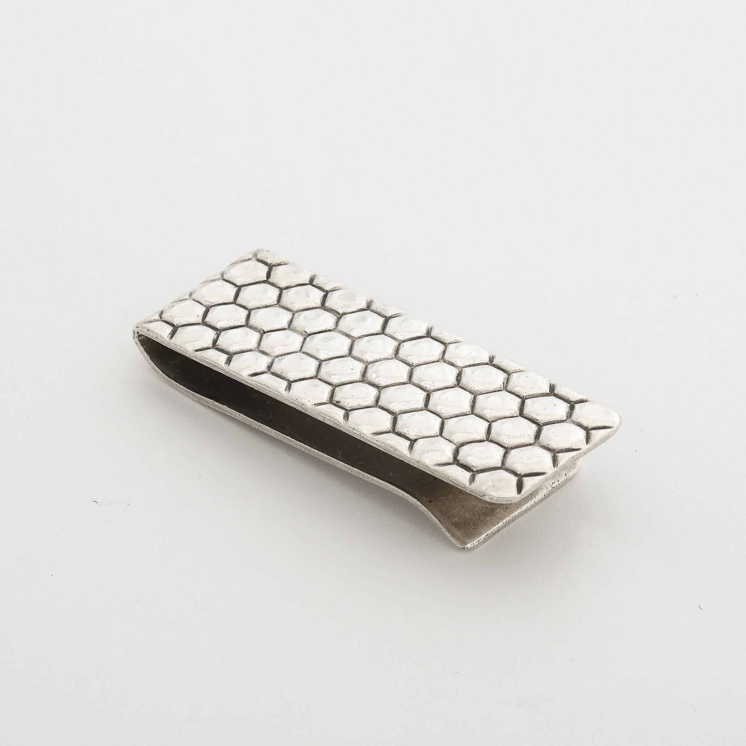 Tiffany & Co. Sterling Silver Honeycomb Money Clip For Sale 4
