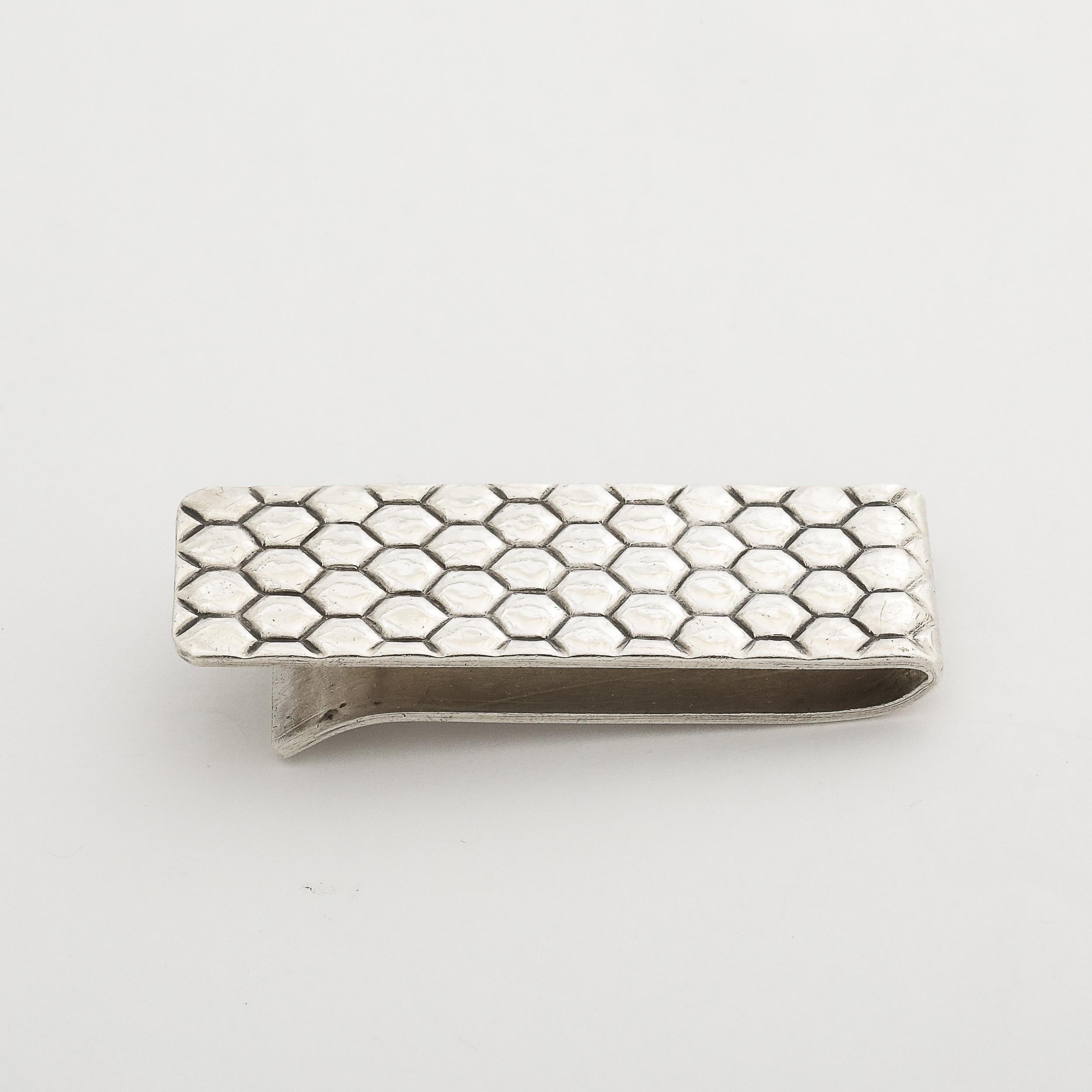 Tiffany & Co. Sterling Silver Honeycomb Money Clip For Sale 1