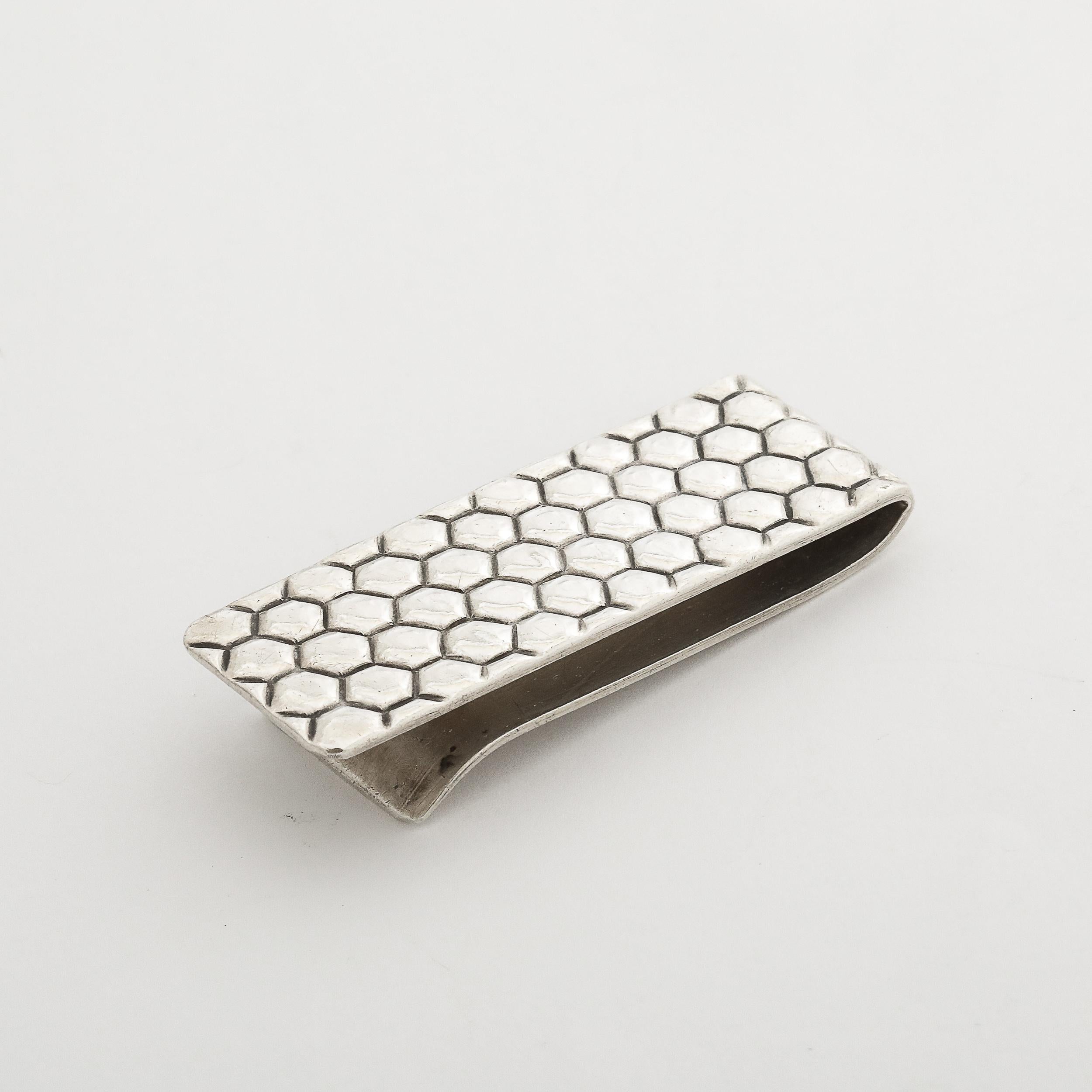 Tiffany & Co. Sterling Silver Honeycomb Money Clip For Sale 2