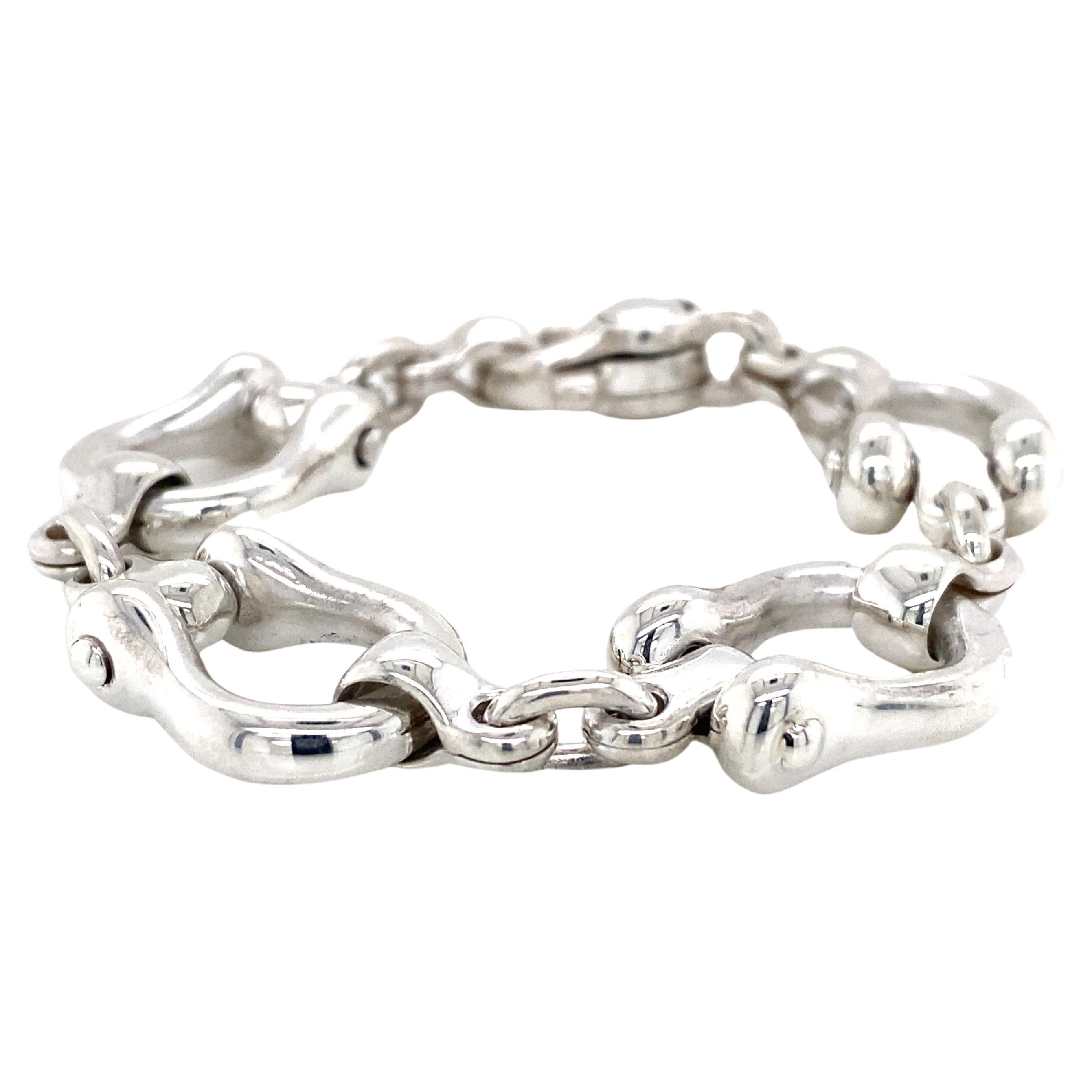 Tiffany & Co. Sterling Silver Horseshoe Link Bracelet For Sale
