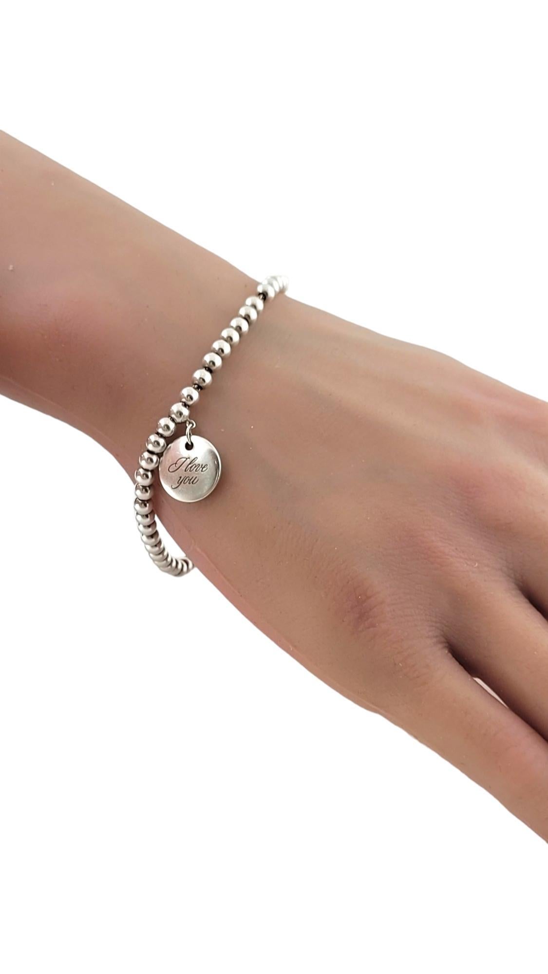 Women's Tiffany & Co. Sterling Silver I Love You Tag Bead Bracelet #17470
