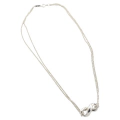 Tiffany & Co. Sterling Silver Infinity Double Chain Pendant Necklace