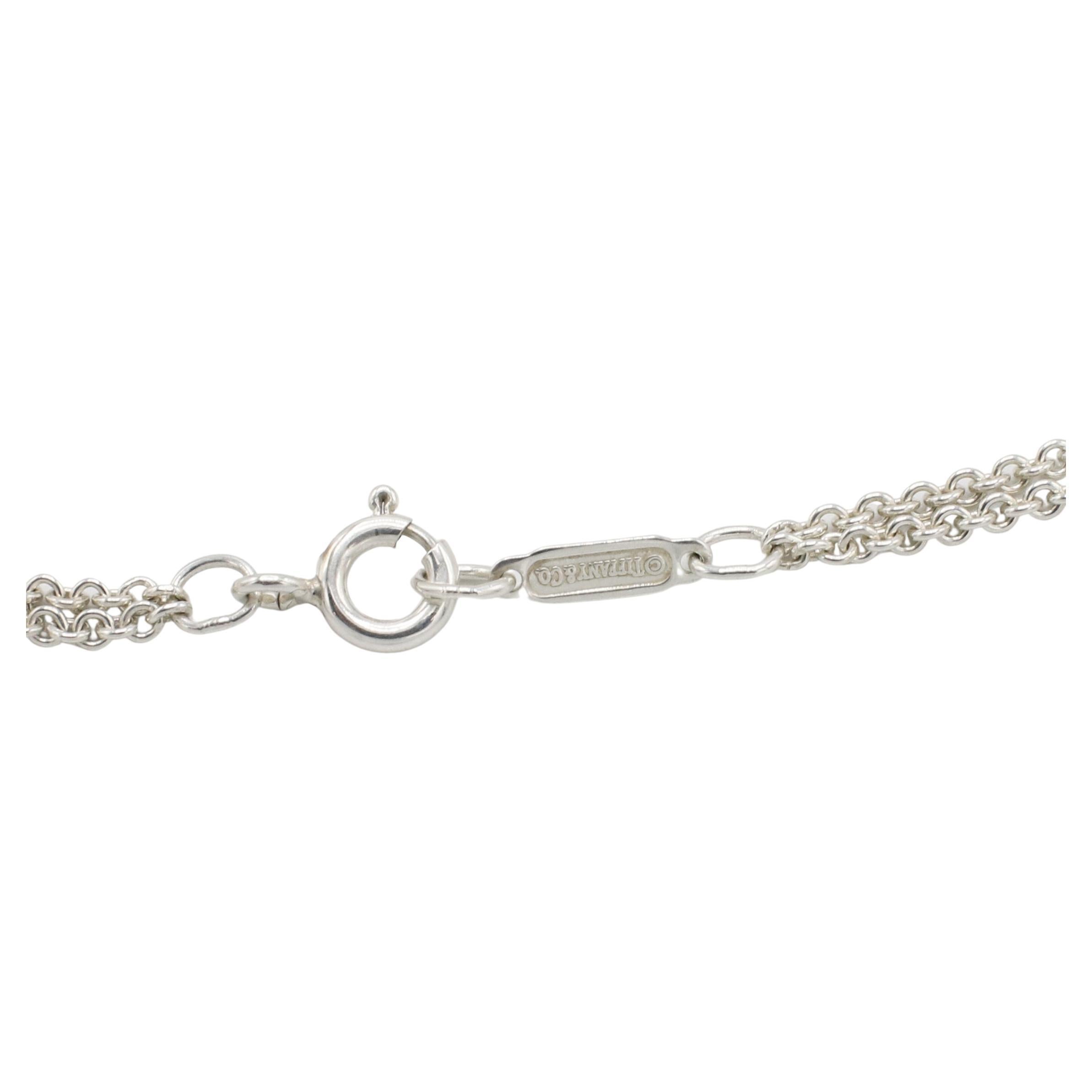 Moderne Tiffany & Co. Collier pendentif à double chaîne Infinity en argent sterling en vente