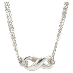 Tiffany & Co. Sterling Silver Infinity Double Chain Pendant Necklace