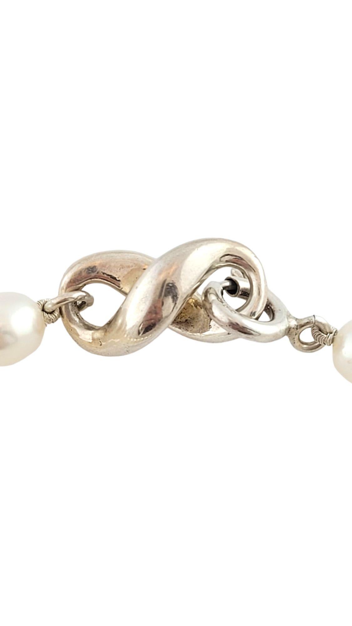 Taille ronde Tiffany & Co. Bracelet Infinity Figure 8 perles en argent sterling n° 14738