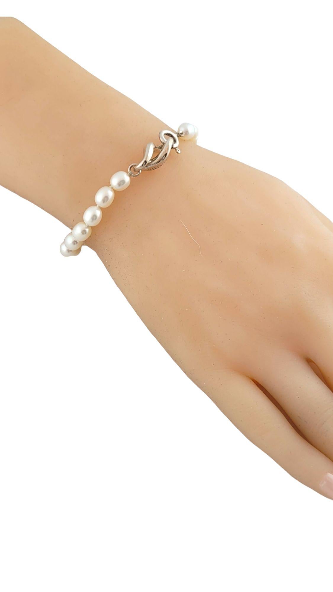 Women's Tiffany & Co. Sterling Silver Infinity Figure 8 Pearl Bracelet #14738