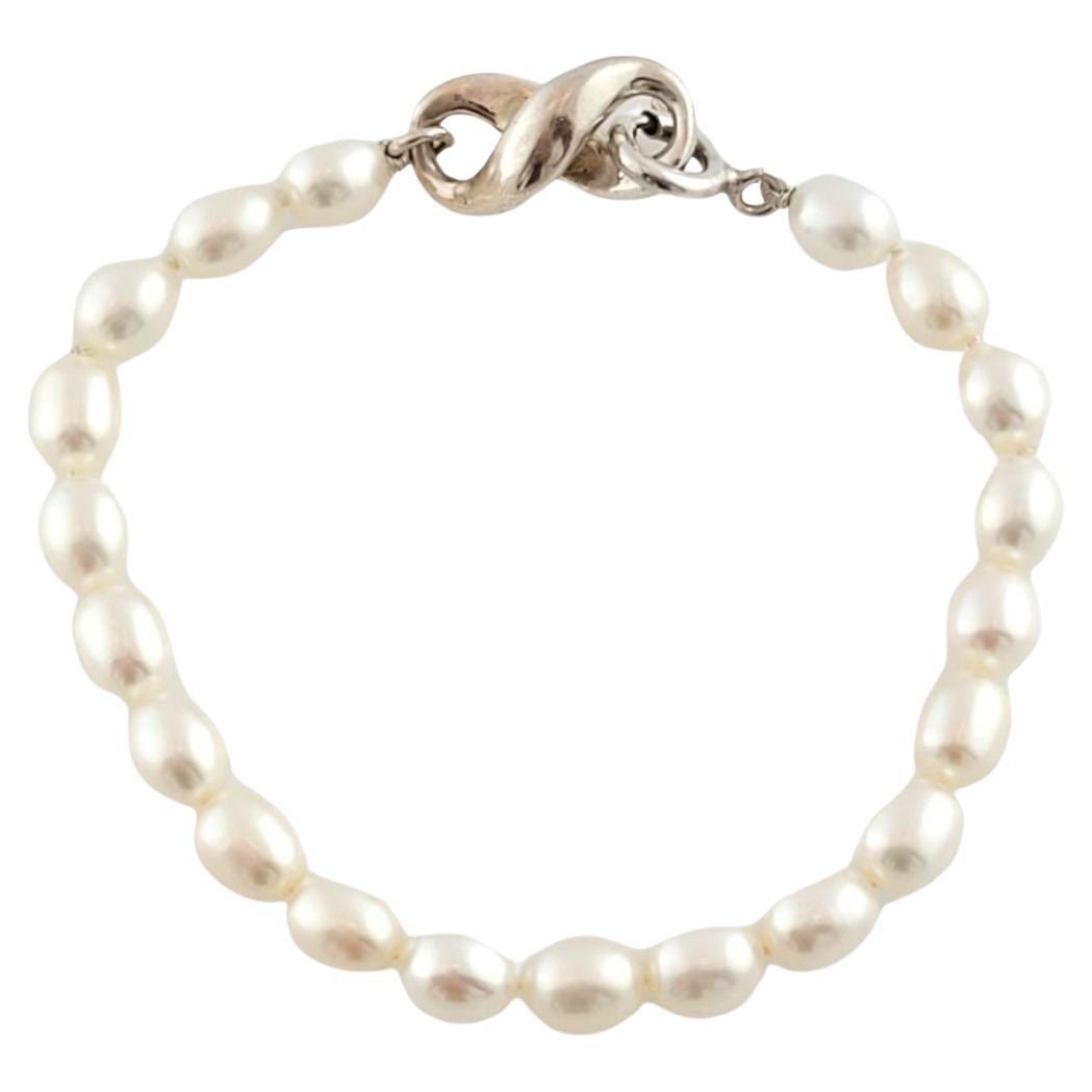 Tiffany & Co. Sterling Silver Infinity Figure 8 Pearl Bracelet #14738