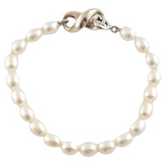Vintage Tiffany & Co. Sterling Silver Infinity Figure 8 Pearl Bracelet #14738