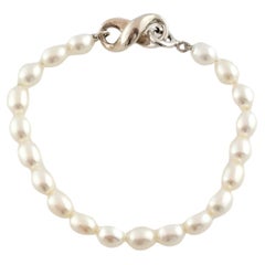 Tiffany & Co. Sterling Silver Infinity Figure 8 Pearl Bracelet #14738