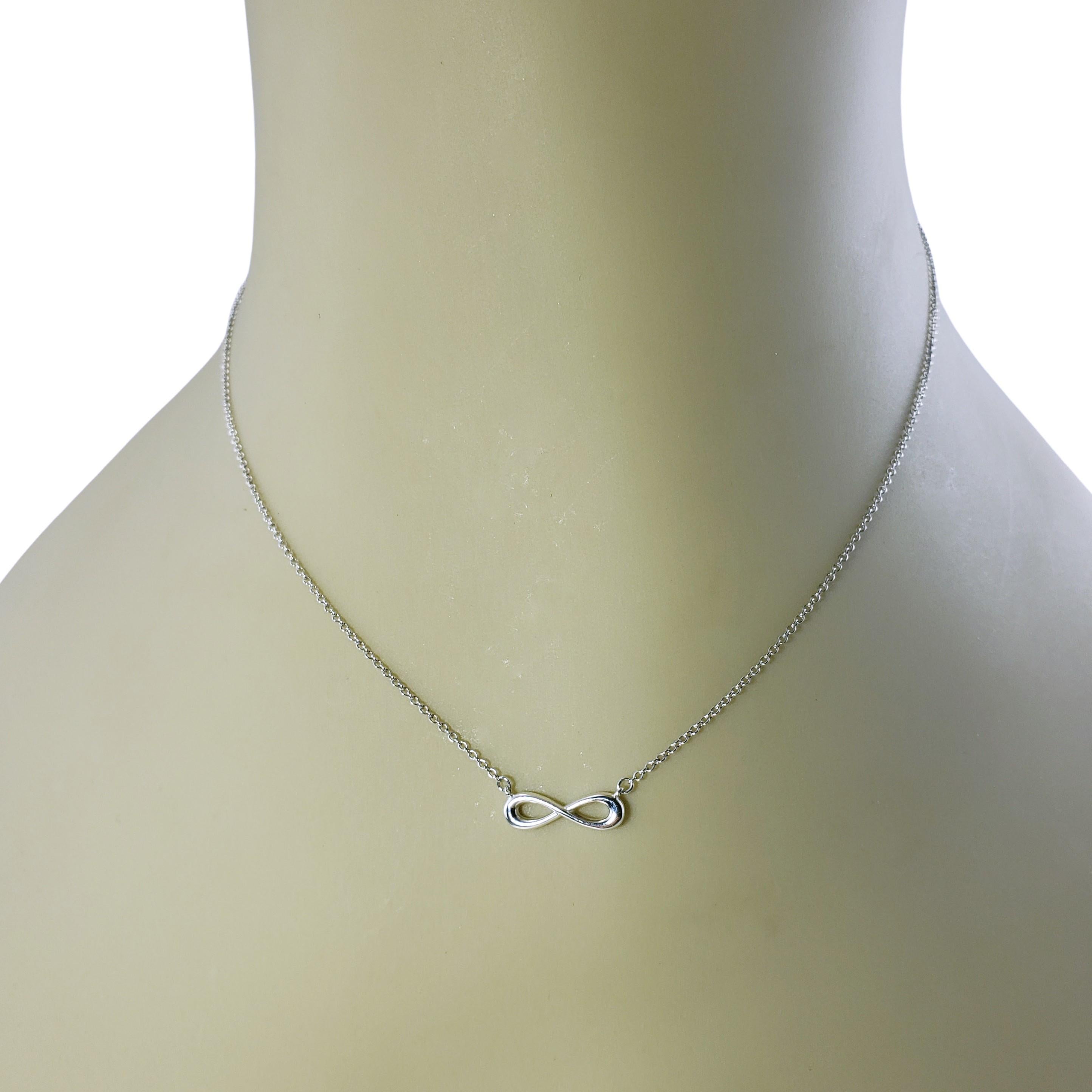 Tiffany & Co. Sterling Silver Infinity Necklace In Good Condition In Washington Depot, CT