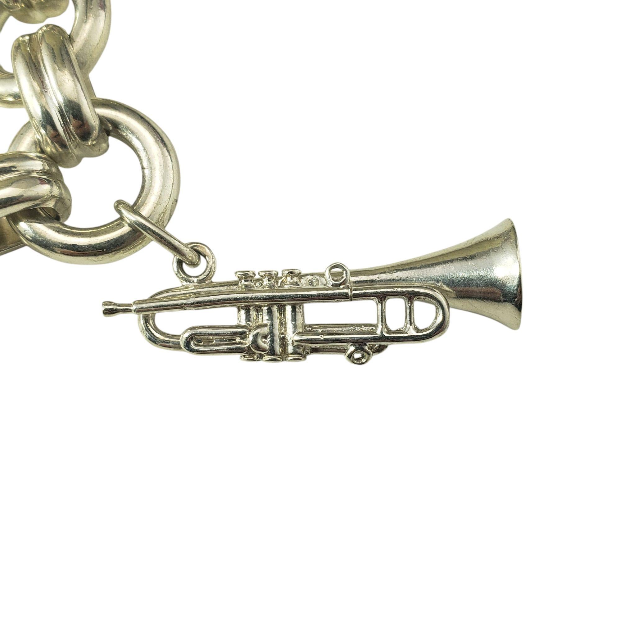 Women's Tiffany & Co. Sterling Silver Jazz Instrument Charm Bracelet #21387 For Sale