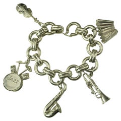 Tiffany & Co. Sterling Silber Jazz Instrument Charm-Armband #21387