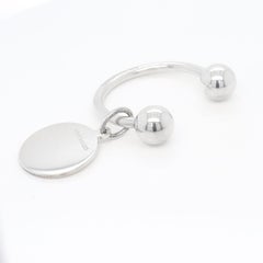Tiffany & Co. Schlüsselhalter oder Schlüsselanhänger aus Sterlingsilber mit rundem Anhänger