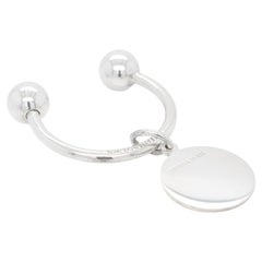 Tiffany & Co. Schlüsselhalter oder Schlüsselanhänger aus Sterlingsilber mit rundem Anhänger