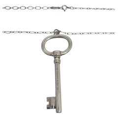 Tiffany 
Co Sterling Silver Key Necklace 30" # 23996