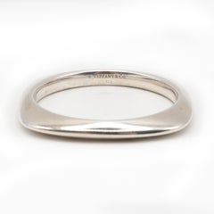 Tiffany & Co. Sterling Silver Knife Edge Square Cushion Bangle
