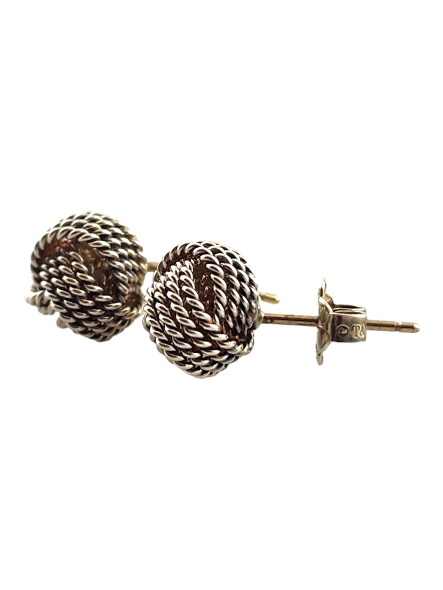 Tiffany & Co Sterling Silver Knot Earrings #18309 In Good Condition In Washington Depot, CT
