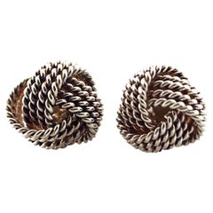 Tiffany & Co Sterling Silver Knot Earrings #18309
