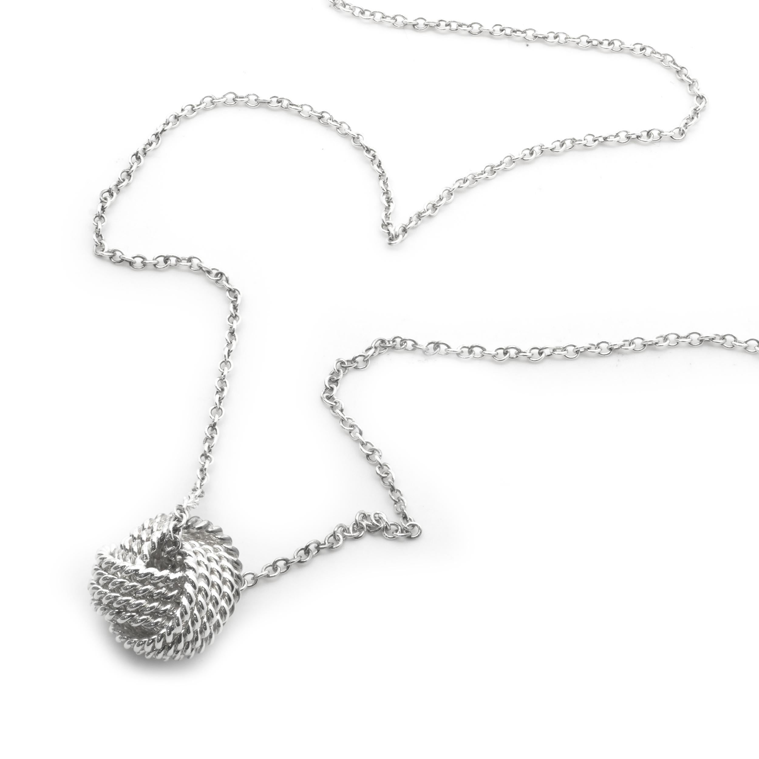 Designer: Tiffany & Co. 
Material: sterling silver
Dimensions: necklace measures 18-inches in length
Weight: 2.20 grams
