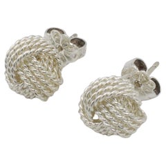 Tiffany & Co. Sterling Silver Knot Rope Stud Earrings