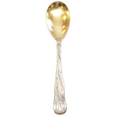 Tiffany & Co. Sterling Silver Lap Over Edge Gold Wash Bowl Coffee Spoon