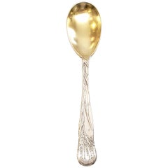 Tiffany & Co. Sterling Silver Lap Over Edge Gold Wash Bowl Coffee Spoon