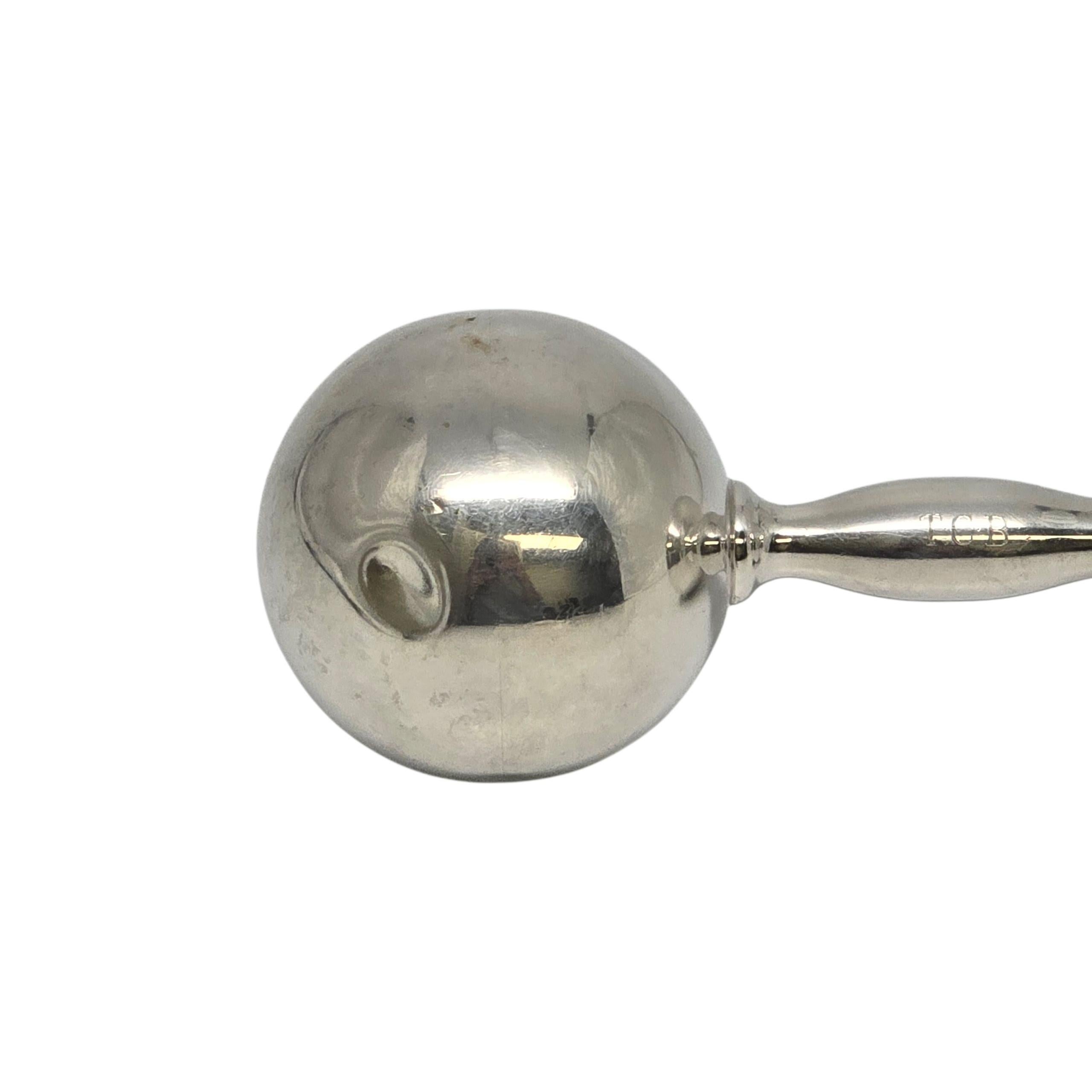 Tiffany & Co. Sonaglio a bilanciere grande in argento sterling con Monogram #22928 In condizioni buone in vendita a Washington Depot, CT