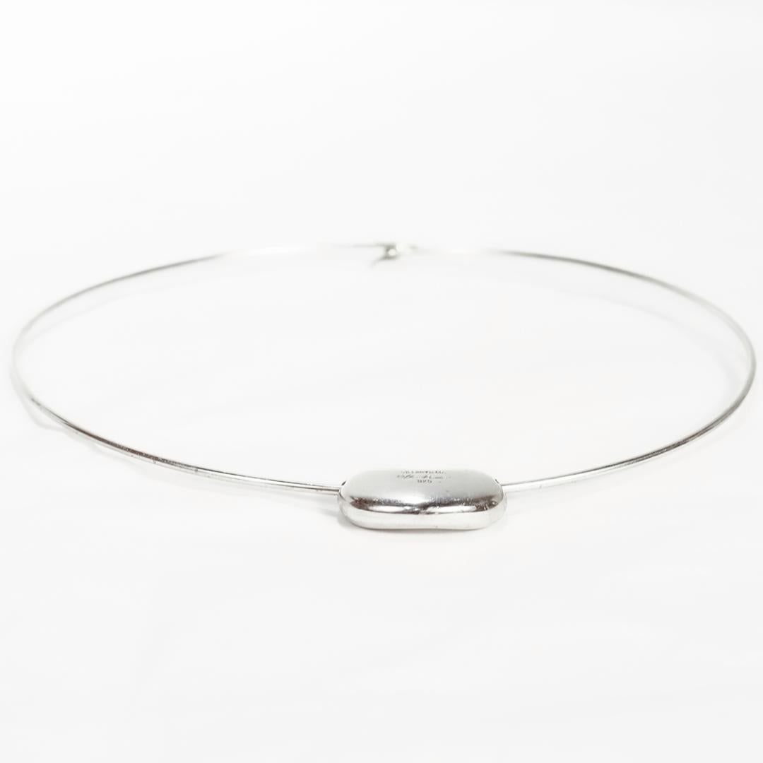 Tiffany & Co. Sterling Silver Large Bean Choker Necklace by Elsa Peretti 4