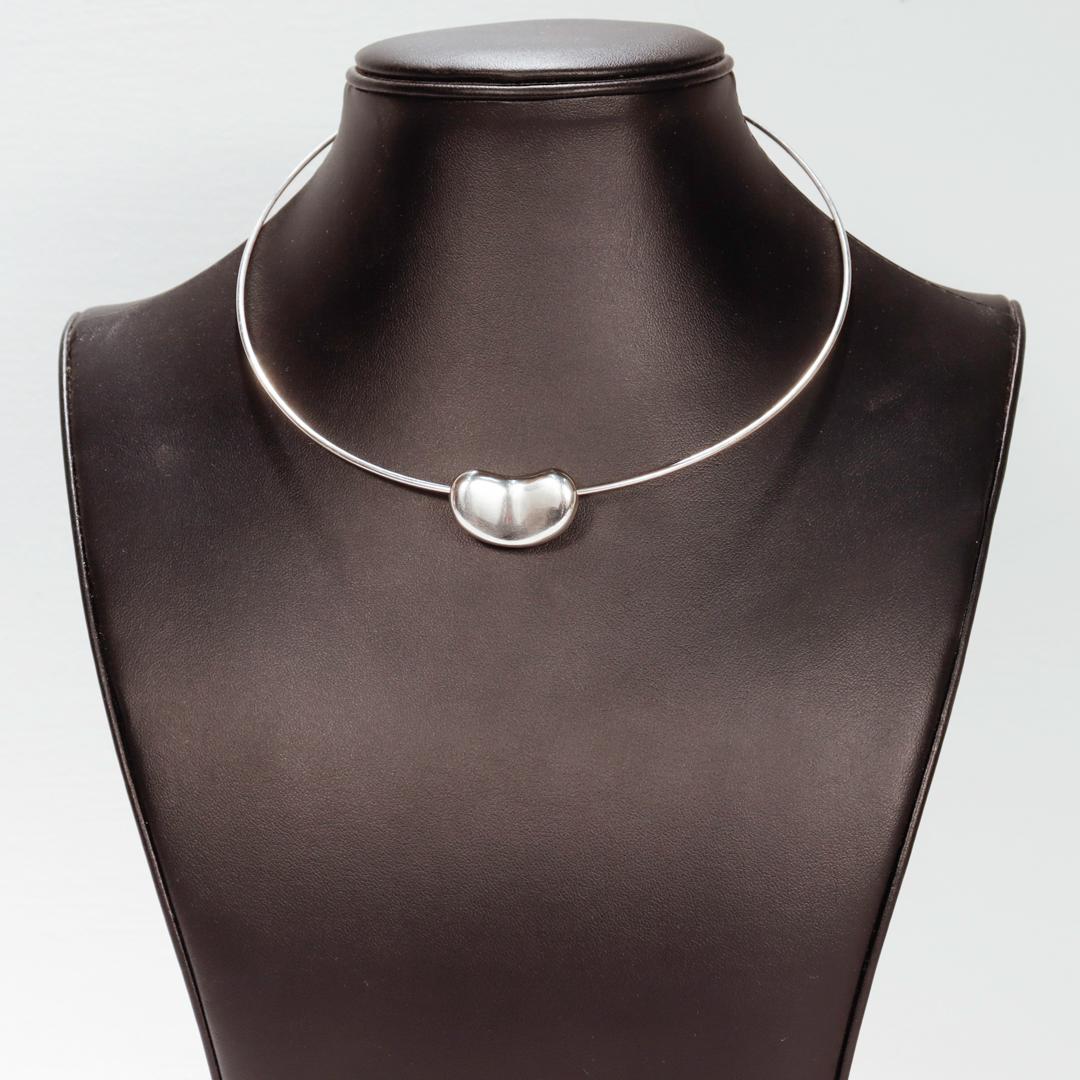 Tiffany & Co. Sterling Silver Large Bean Choker Necklace by Elsa Peretti In Good Condition In Philadelphia, PA
