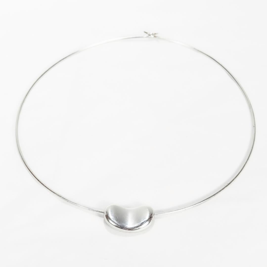 Tiffany & Co. Sterling Silver Large Bean Choker Necklace by Elsa Peretti 2