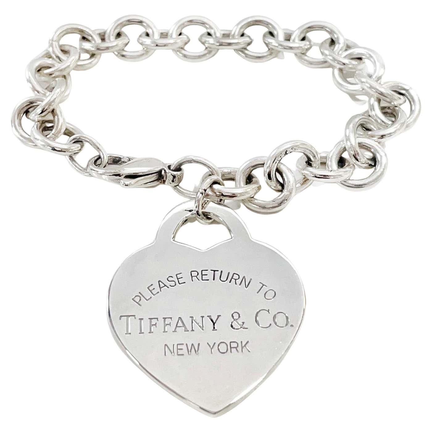 Tiffany and Co. Sterling Silver Large Heart Bracelet For Sale at ...