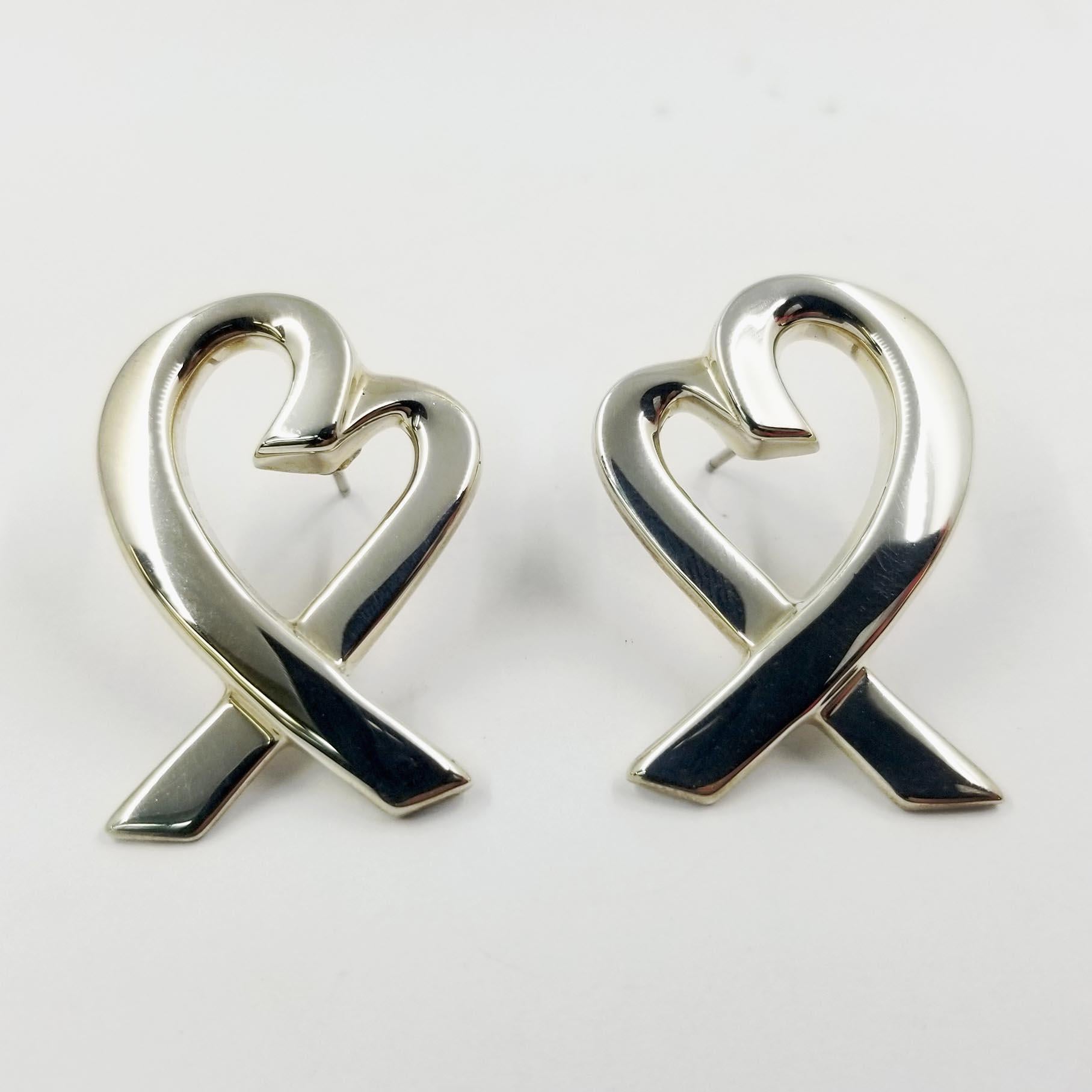 tiffany sterling silver heart earrings