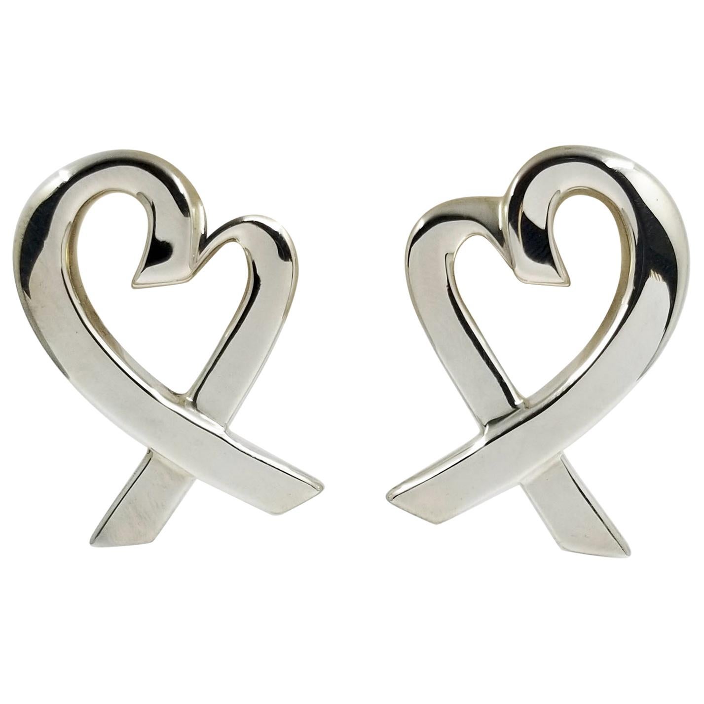 tiffany heart silver earrings